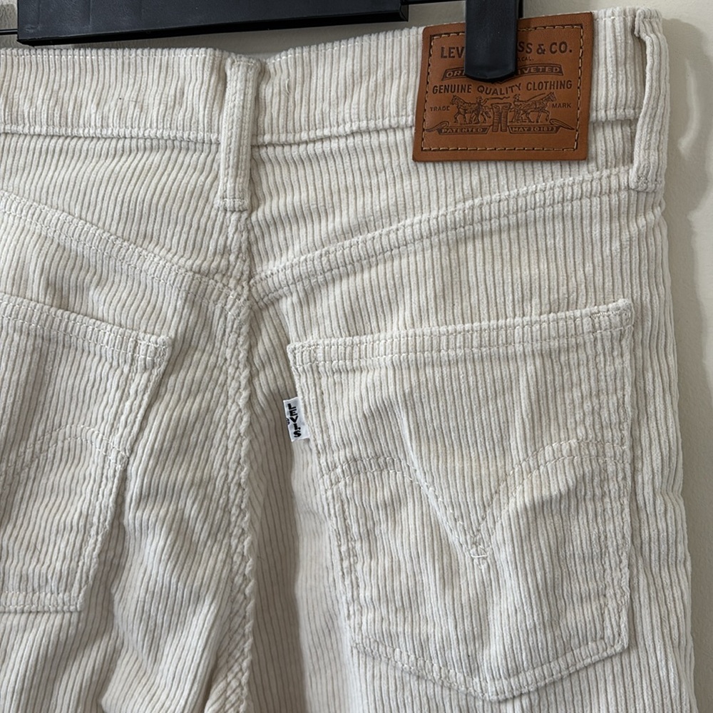Levi’s Ribcage Straight Ankle High Rise Corduroy Pant Cream Size 28 - Picture 11 of 12